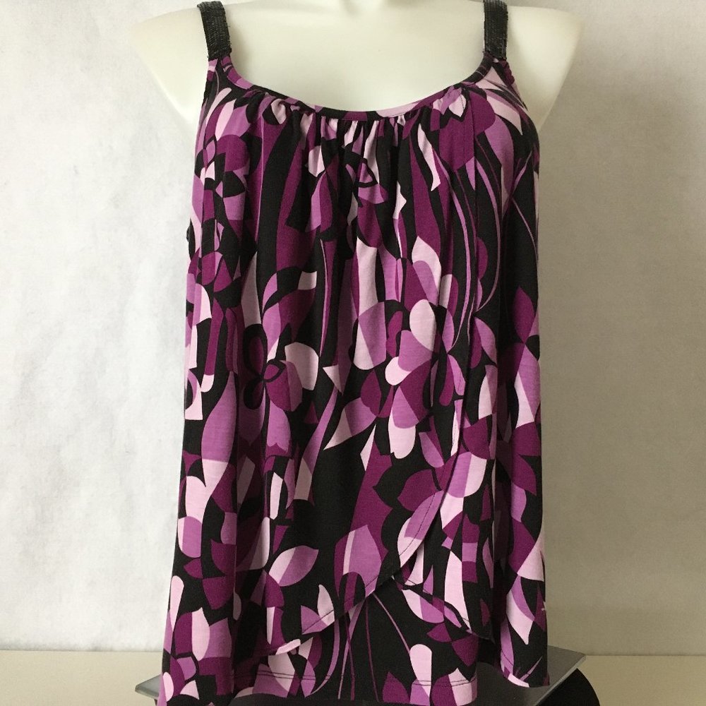 ELLE  Women's 1X Purple/Lavender/Pink Tank Top